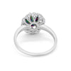 925 Sterling Silver Oval Art Round Cubic Zirconia Wedding Engagement Ring