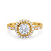 925 Sterling Silver Round Bezel Cubic Zirconia Wedding Engagement Ring