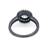 925 Sterling Silver Round Bezel Cubic Zirconia Wedding Engagement Ring