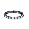 925 Sterling Silver Full Eternity Stackable Baguette Cubic Zirconia Wedding Band