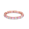 925 Sterling Silver Full Eternity Stackable Baguette Cubic Zirconia Wedding Band