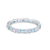 925 Sterling Silver Full Eternity Stackable Baguette Cubic Zirconia Wedding Band