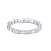 925 Sterling Silver Full Eternity Stackable Baguette Cubic Zirconia Wedding Band