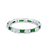 925 Sterling Silver Full Eternity Stackable Baguette Cubic Zirconia Wedding Band