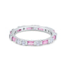 925 Sterling Silver Full Eternity Stackable Baguette Cubic Zirconia Wedding Band