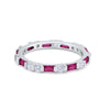 925 Sterling Silver Full Eternity Stackable Baguette Cubic Zirconia Wedding Band
