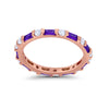 925 Sterling Silver Full Eternity Stackable Baguette Cubic Zirconia Wedding Band