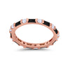 925 Sterling Silver Full Eternity Stackable Baguette Cubic Zirconia Wedding Band
