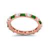 925 Sterling Silver Full Eternity Stackable Baguette Cubic Zirconia Wedding Band