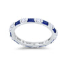 925 Sterling Silver Full Eternity Stackable Baguette Cubic Zirconia Wedding Band