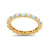 925 Sterling Silver Full Eternity Stackable Baguette Cubic Zirconia Wedding Band