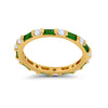 925 Sterling Silver Full Eternity Stackable Baguette Cubic Zirconia Wedding Band