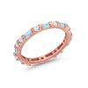925 Sterling Silver Full Eternity Stackable Baguette Cubic Zirconia Wedding Band