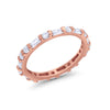 925 Sterling Silver Full Eternity Stackable Baguette Cubic Zirconia Wedding Band