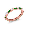 925 Sterling Silver Full Eternity Stackable Baguette Cubic Zirconia Wedding Band