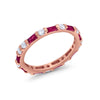 925 Sterling Silver Full Eternity Stackable Baguette Cubic Zirconia Wedding Band