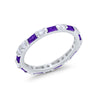 925 Sterling Silver Full Eternity Stackable Baguette Cubic Zirconia Wedding Band