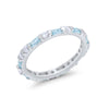 925 Sterling Silver Full Eternity Stackable Baguette Cubic Zirconia Wedding Band