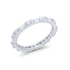 925 Sterling Silver Full Eternity Stackable Baguette Cubic Zirconia Wedding Band