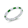 925 Sterling Silver Full Eternity Stackable Baguette Cubic Zirconia Wedding Band