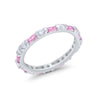 925 Sterling Silver Full Eternity Stackable Baguette Cubic Zirconia Wedding Band