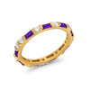 925 Sterling Silver Full Eternity Stackable Baguette Cubic Zirconia Wedding Band