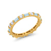 925 Sterling Silver Full Eternity Stackable Baguette Cubic Zirconia Wedding Band