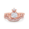 925 Sterling Silver Two Piece Claddagh Bridal Set Cubic Zirconia Heart Ring