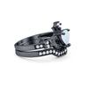 925 Sterling Silver Two Piece Claddagh Bridal Set Cubic Zirconia Heart Ring