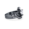 925 Sterling Silver Two Piece Claddagh Bridal Set Cubic Zirconia Heart Ring