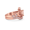 925 Sterling Silver Two Piece Claddagh Bridal Set Cubic Zirconia Heart Ring