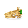 925 Sterling Silver Two Piece Claddagh Bridal Set Cubic Zirconia Heart Ring