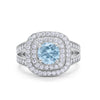 925 Sterling Silver Cubic Zirconia Double Split Shank Wedding Engagement Ring