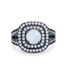 925 Sterling Silver Cubic Zirconia Double Split Shank Wedding Engagement Ring