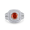 925 Sterling Silver Cubic Zirconia Double Split Shank Wedding Engagement Ring