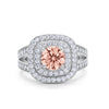 925 Sterling Silver Cubic Zirconia Double Split Shank Wedding Engagement Ring