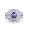 925 Sterling Silver Cubic Zirconia Double Split Shank Wedding Engagement Ring