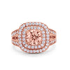 925 Sterling Silver Cubic Zirconia Double Split Shank Wedding Engagement Ring