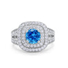 925 Sterling Silver Cubic Zirconia Double Split Shank Wedding Engagement Ring