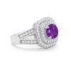 925 Sterling Silver Cubic Zirconia Double Split Shank Wedding Engagement Ring