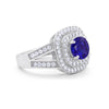 925 Sterling Silver Cubic Zirconia Double Split Shank Wedding Engagement Ring