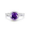 925 Sterling Silver Round Cubic Zirconia Infinity Shank Wedding Engagement Ring