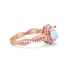 925 Sterling Silver Round Cubic Zirconia Infinity Shank Wedding Engagement Ring