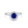 925 Sterling Silver Halo Art Deco Wedding Engagement Ring Round Cubic Zirconia