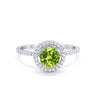 925 Sterling Silver Halo Art Deco Wedding Engagement Ring Round Cubic Zirconia
