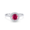 925 Sterling Silver Halo Art Deco Wedding Engagement Ring Round Cubic Zirconia