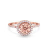 925 Sterling Silver Halo Art Deco Wedding Engagement Ring Round Cubic Zirconia