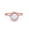 925 Sterling Silver Halo Art Deco Wedding Engagement Ring Round Cubic Zirconia