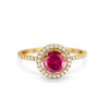 925 Sterling Silver Halo Art Deco Wedding Engagement Ring Round Cubic Zirconia