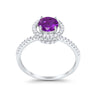 925 Sterling Silver Halo Art Deco Wedding Engagement Ring Round Cubic Zirconia